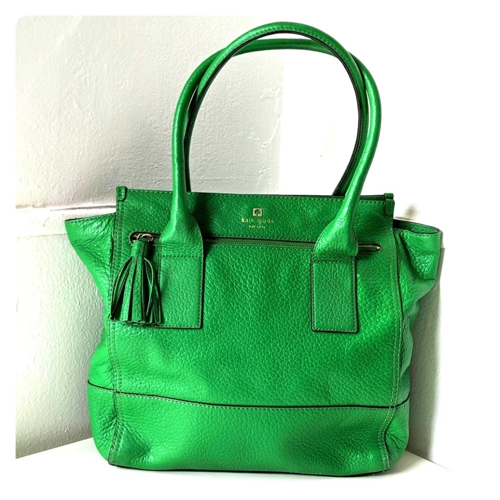 Kate Spade Kelly Green Leather Tote